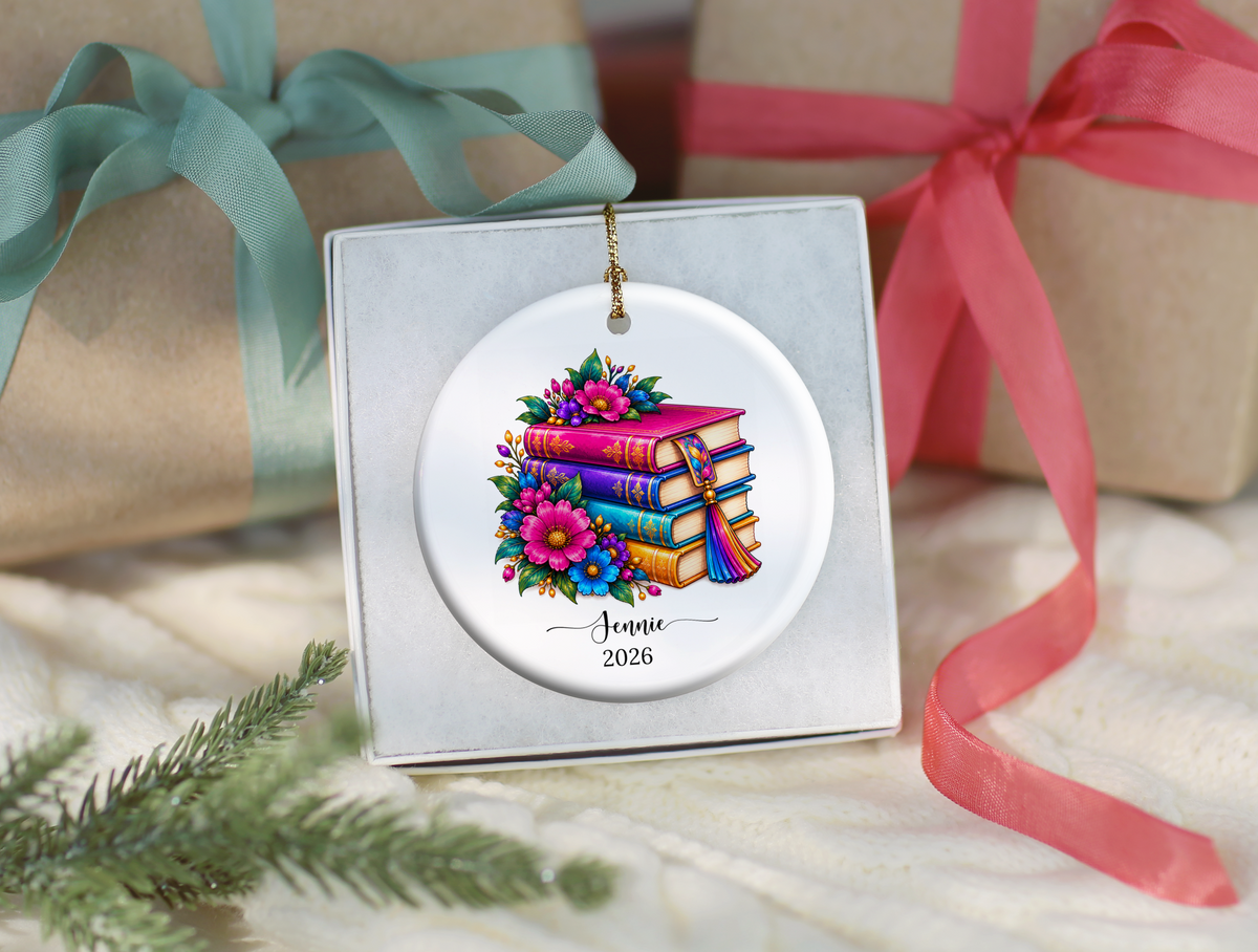 Book Lover Christmas Ornament