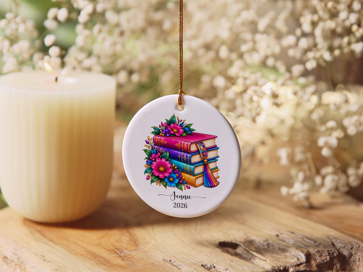 Book Lover Christmas Ornament