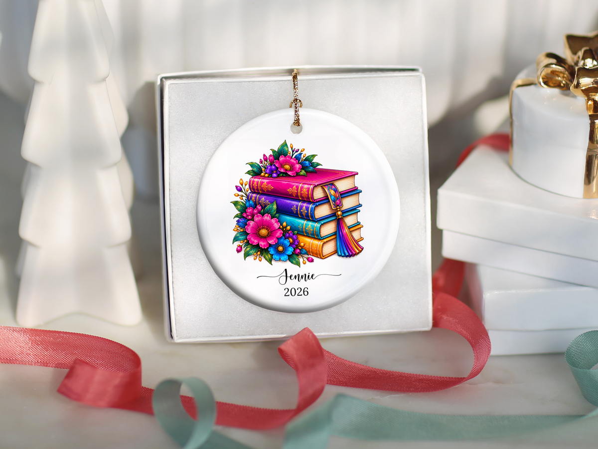 Book Lover Christmas Ornament