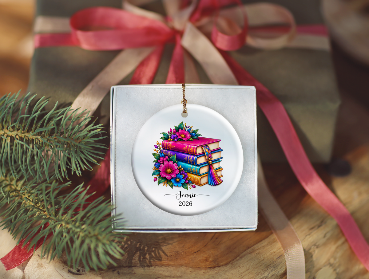 Book Lover Christmas Ornament