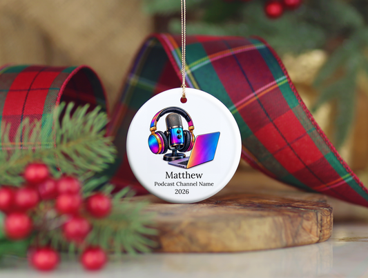 Podcaster Christmas Ornament