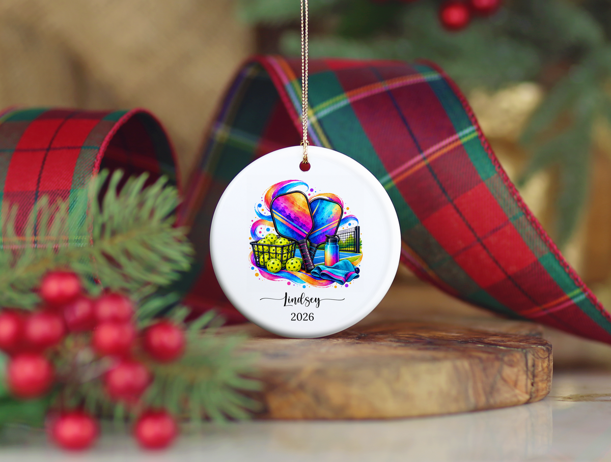 Pickleball Christmas Ornament