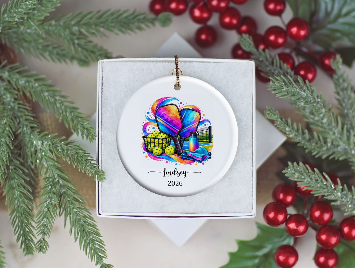 Pickleball Christmas Ornament