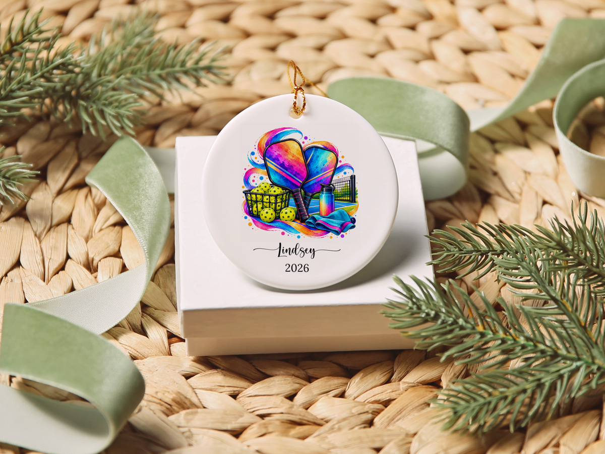Pickleball Christmas Ornament