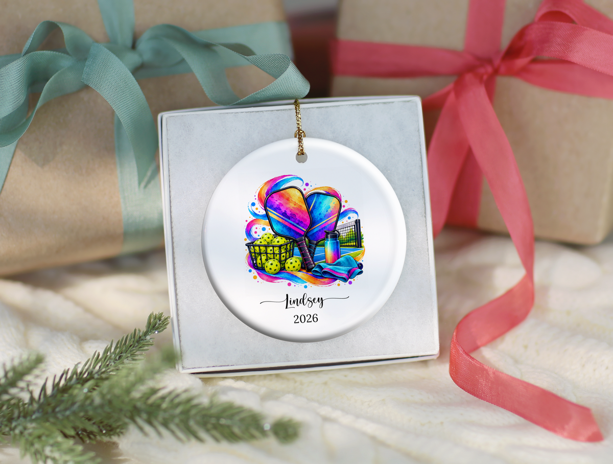 Pickleball Christmas Ornament