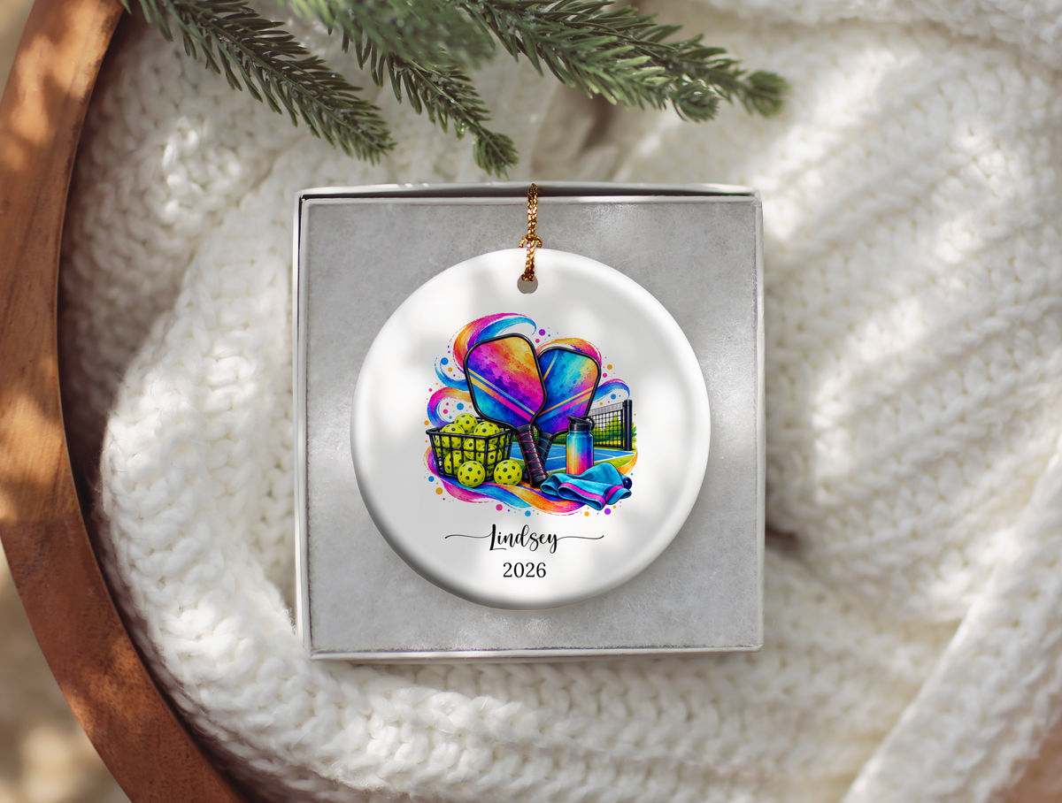 Pickleball Christmas Ornament
