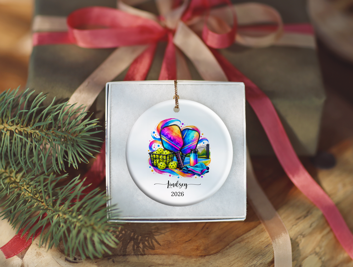 Pickleball Christmas Ornament