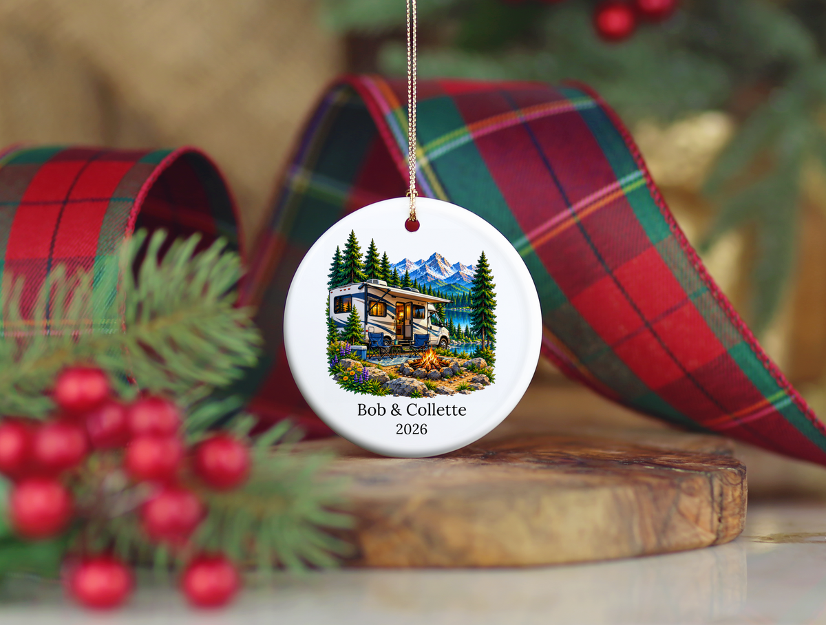 Personalized RV Couple Christmas Ornament