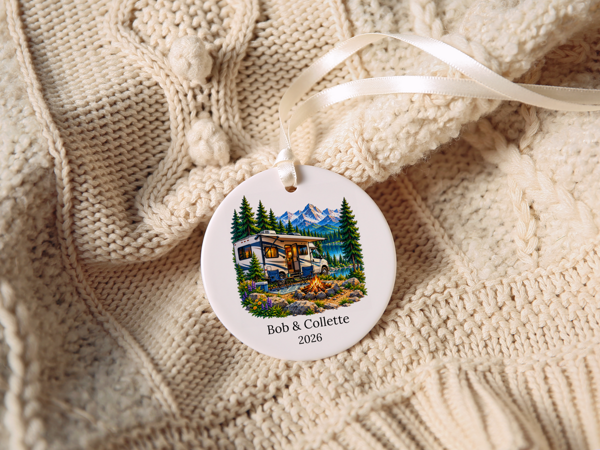 Personalized RV Couple Christmas Ornament