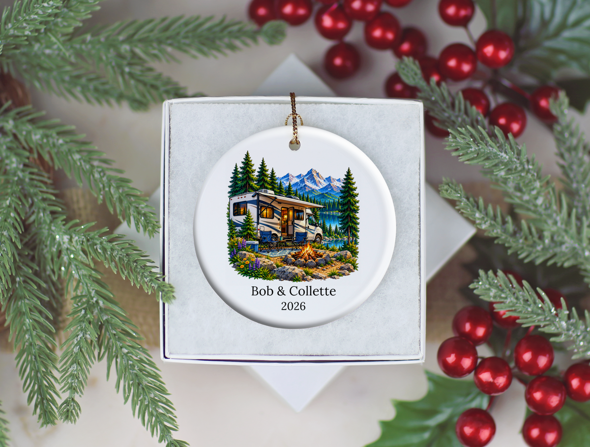 Personalized RV Couple Christmas Ornament
