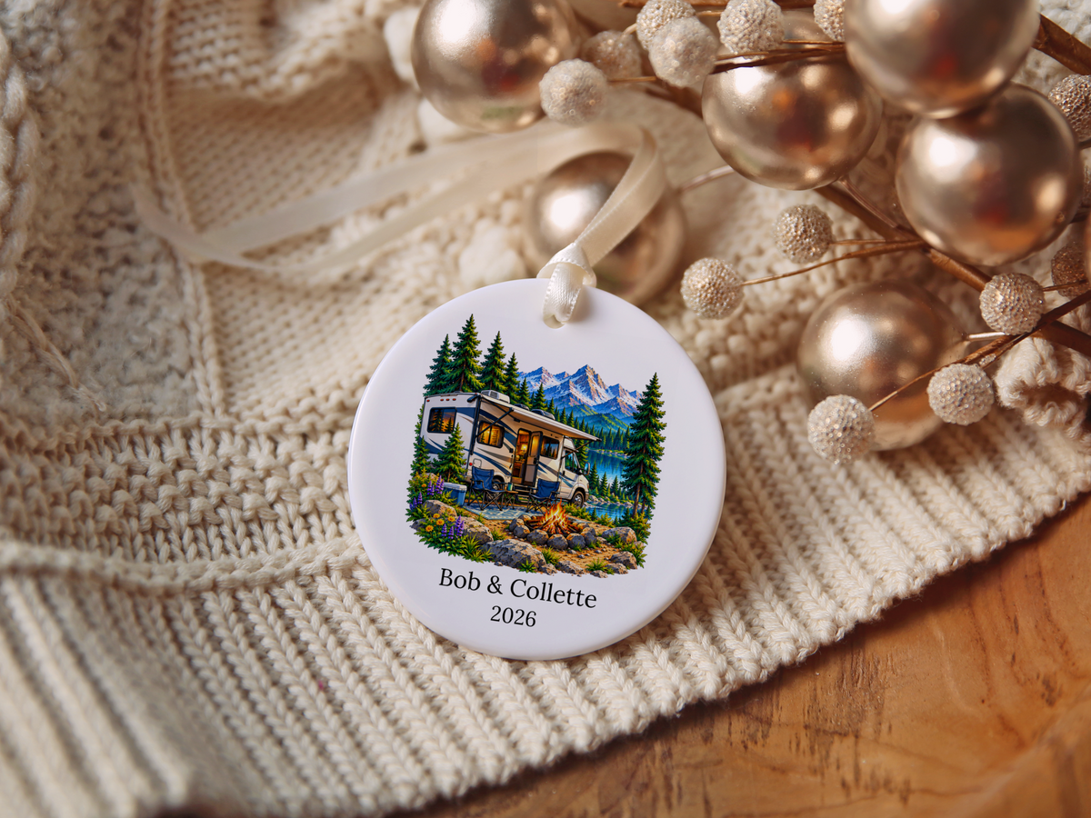 Personalized RV Couple Christmas Ornament