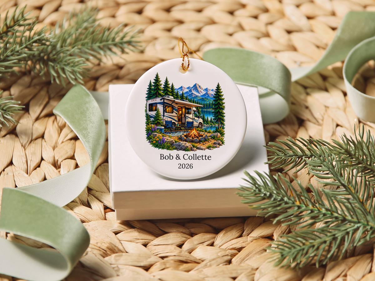 Personalized RV Couple Christmas Ornament