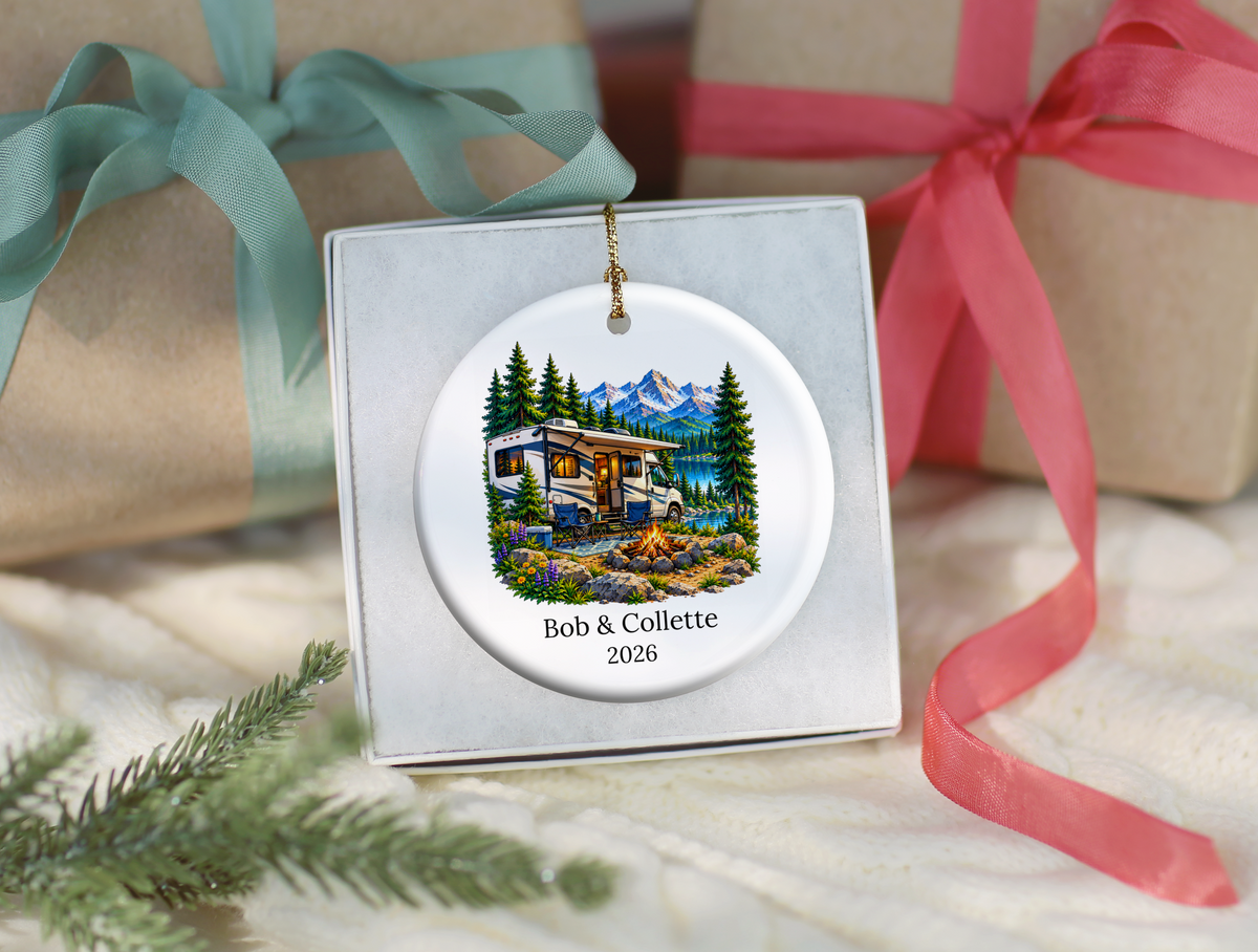 Personalized RV Couple Christmas Ornament