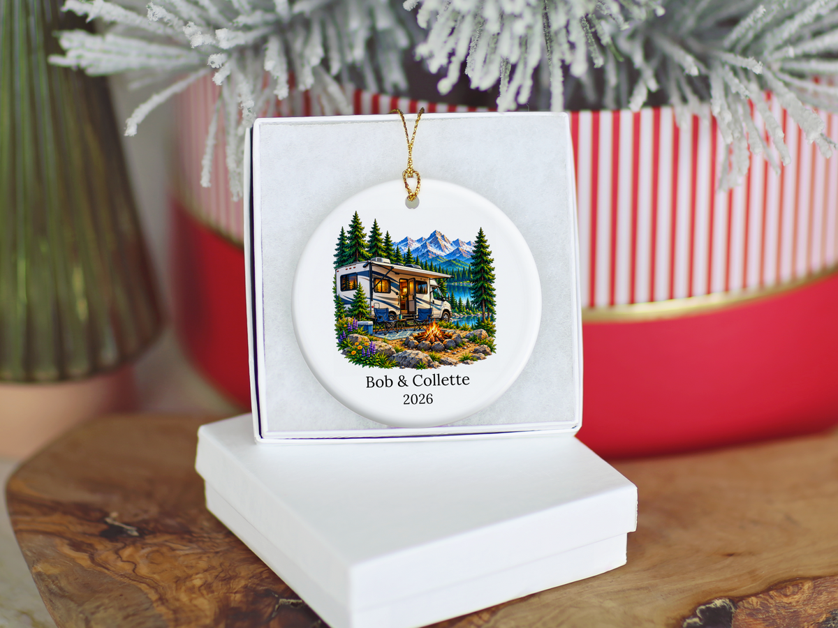 Personalized RV Couple Christmas Ornament