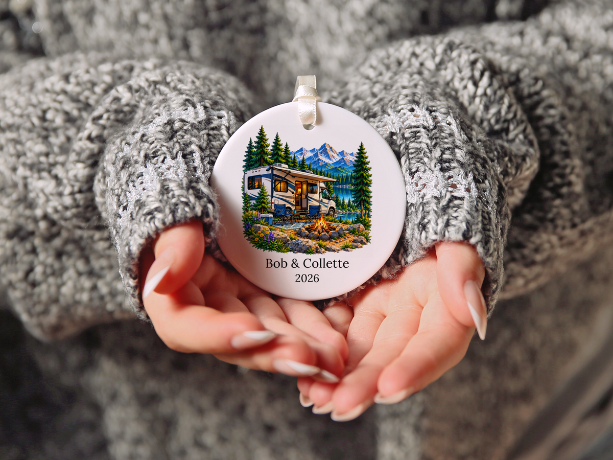 Personalized RV Couple Christmas Ornament