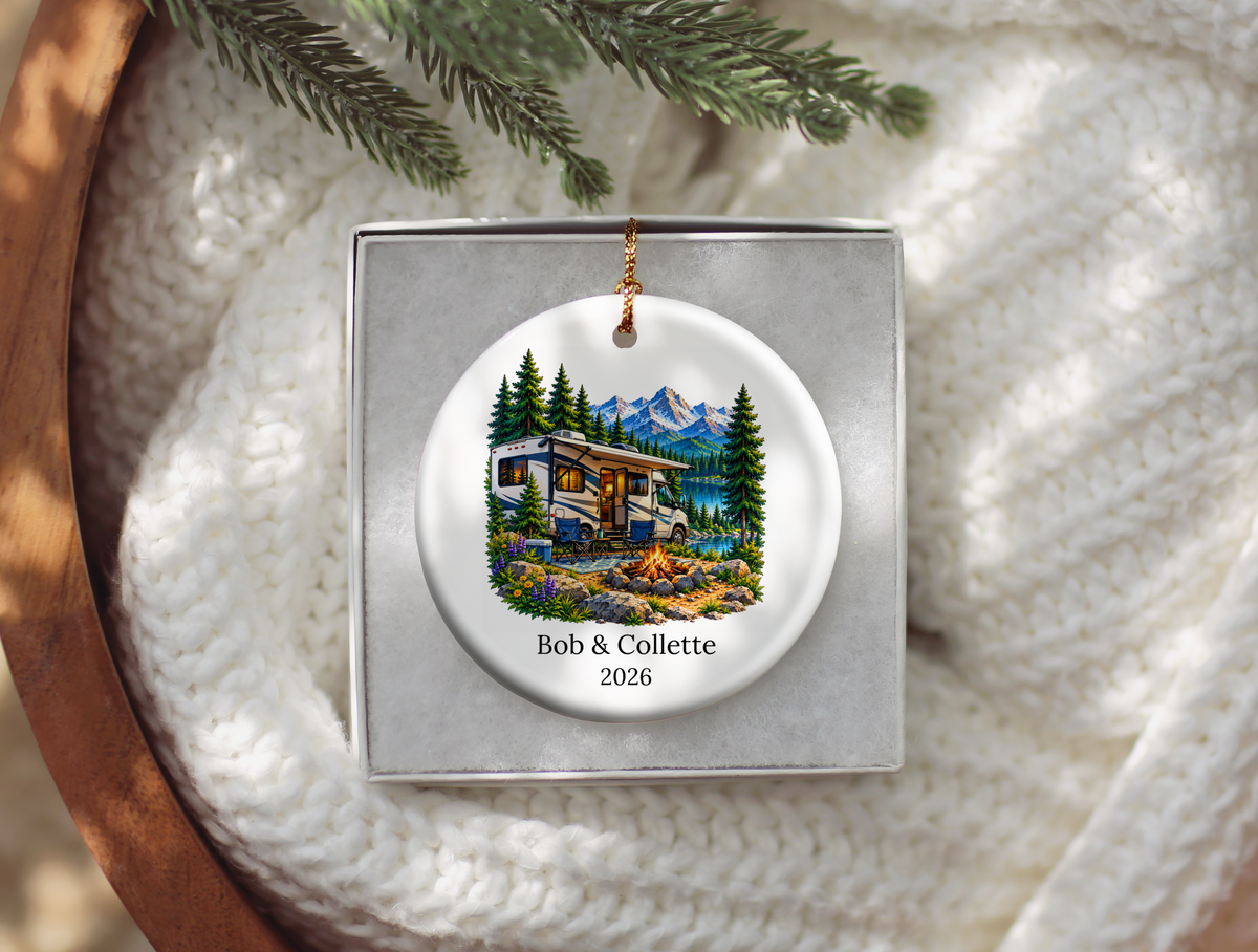 Personalized RV Couple Christmas Ornament