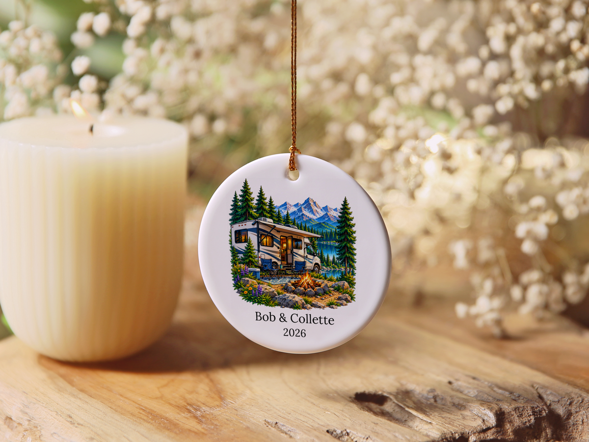 Personalized RV Couple Christmas Ornament