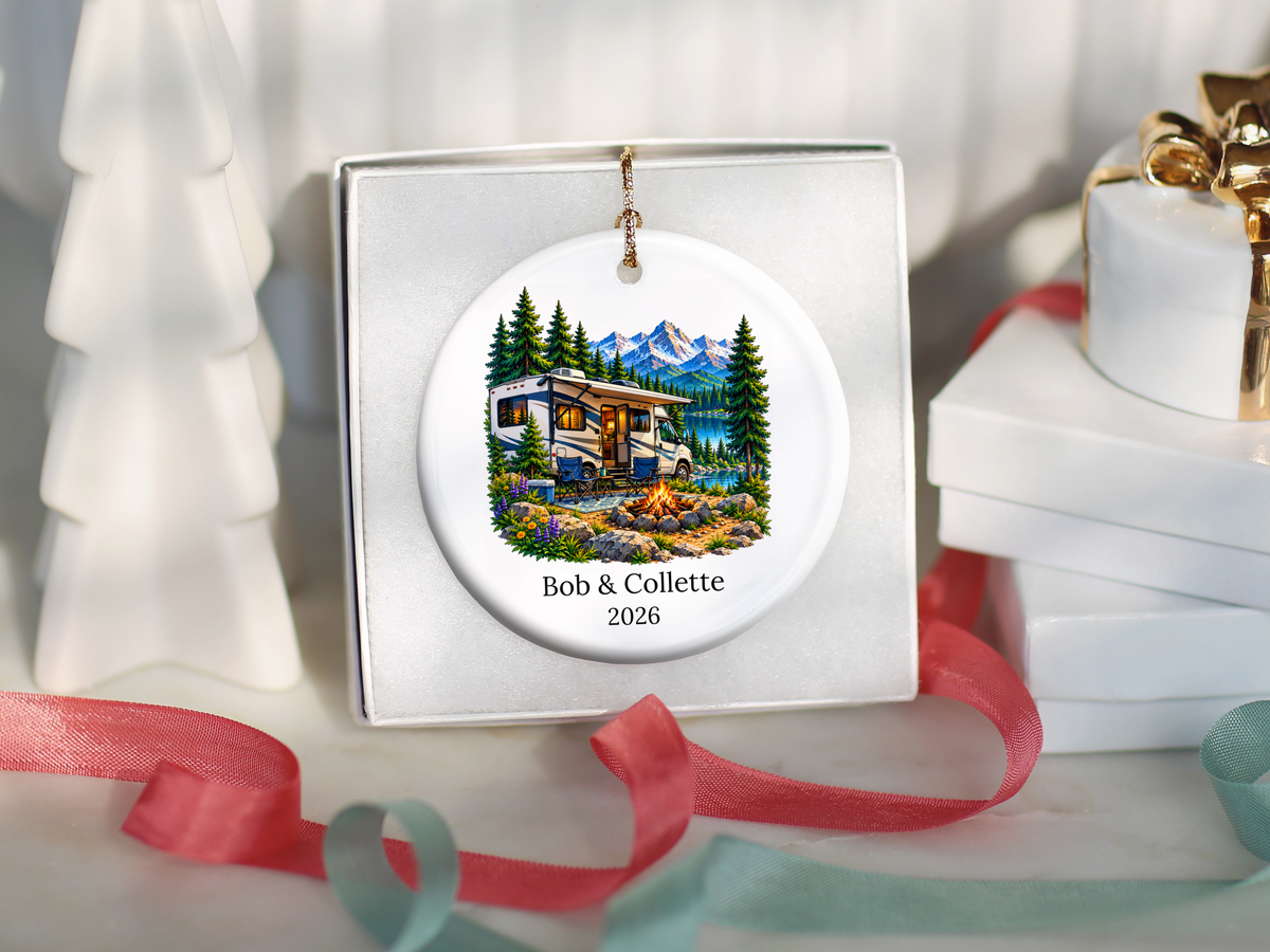 Personalized RV Couple Christmas Ornament