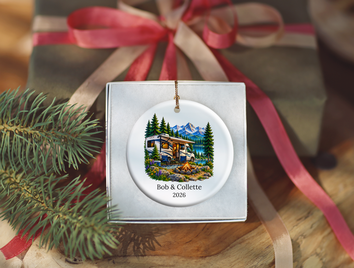 Personalized RV Couple Christmas Ornament