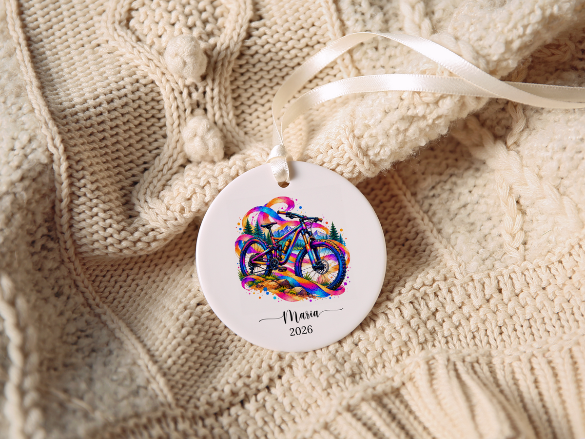 Mountain Biking Christmas Ornament