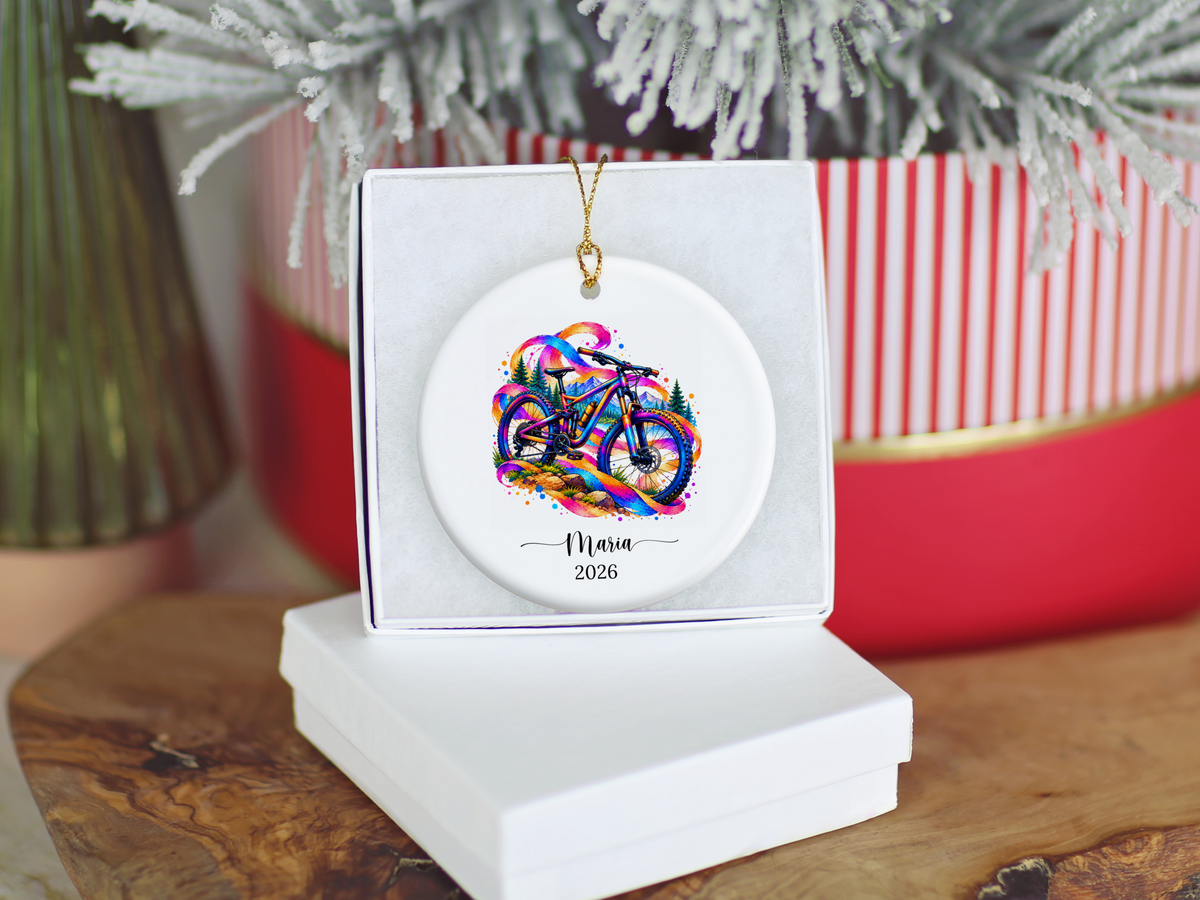 Mountain Biking Christmas Ornament