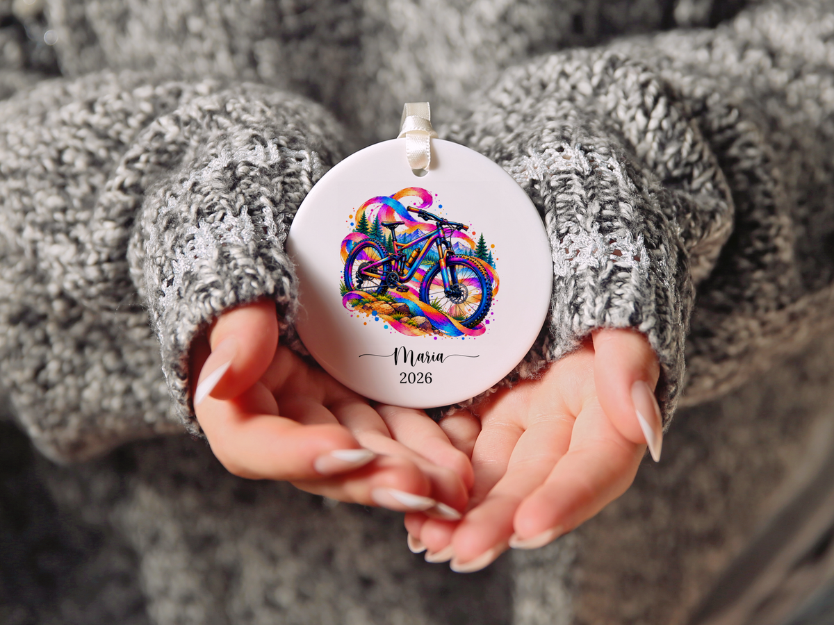 Mountain Biking Christmas Ornament