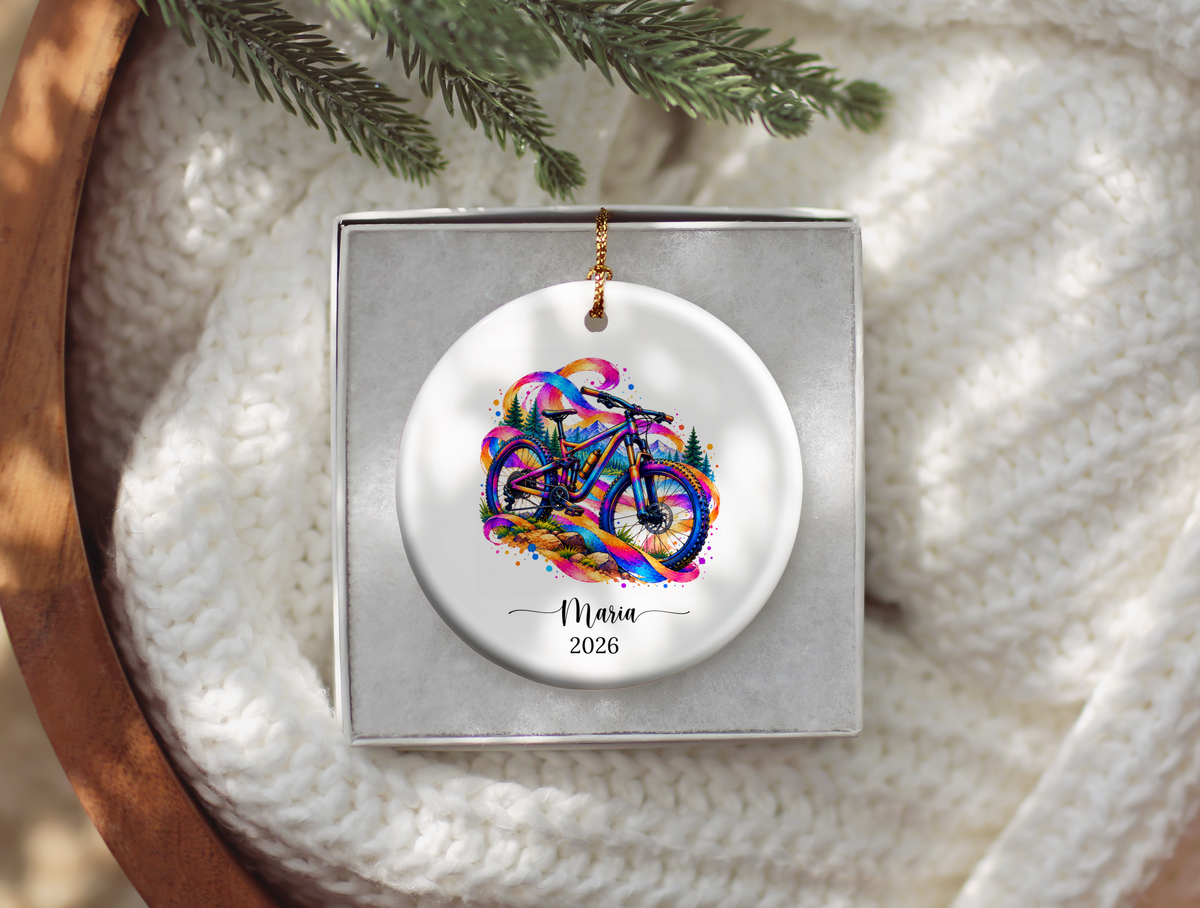 Mountain Biking Christmas Ornament