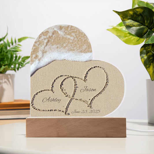 Names in the Sand Light Acrylic Sign
