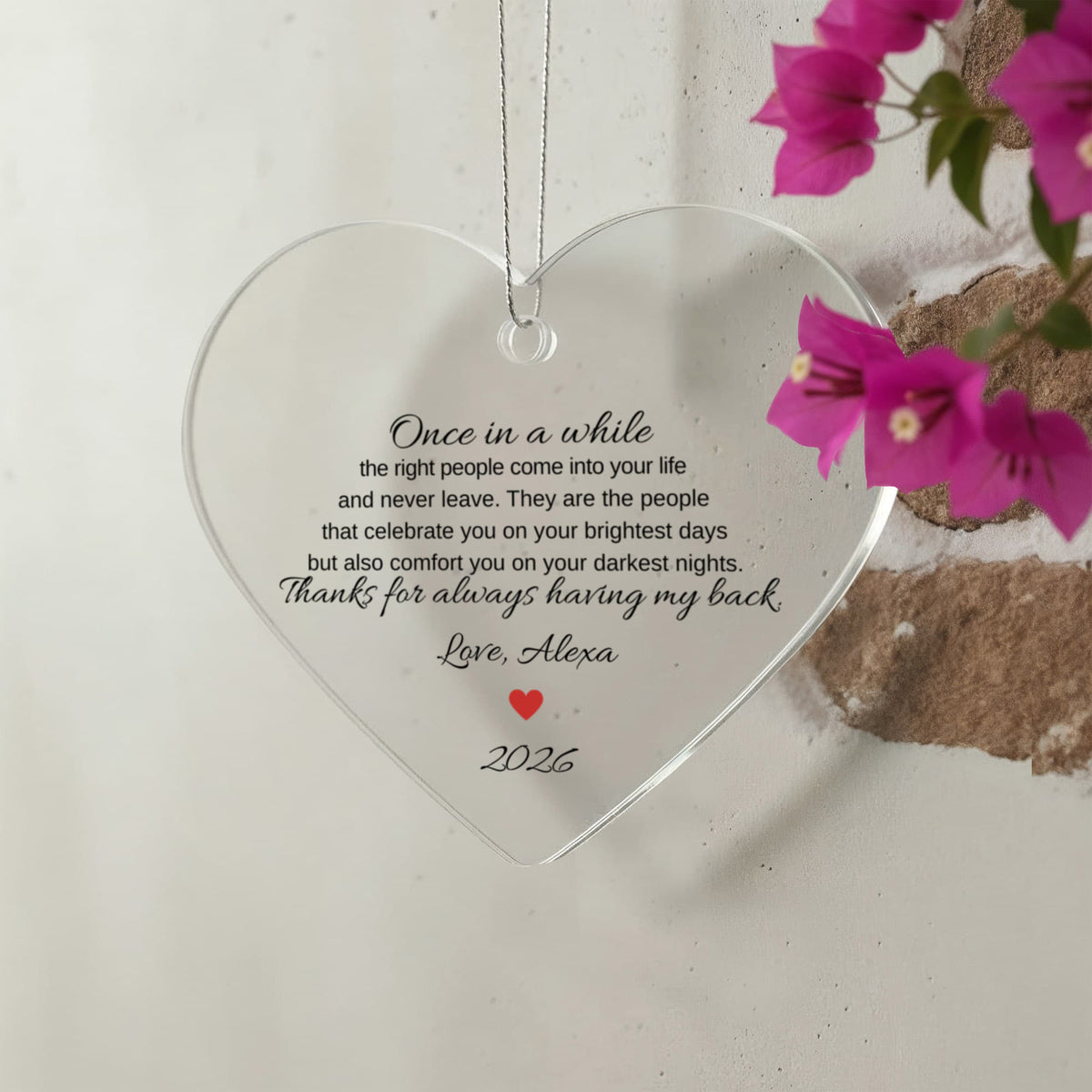 Friends Ceramic Heart Thank You Ornament