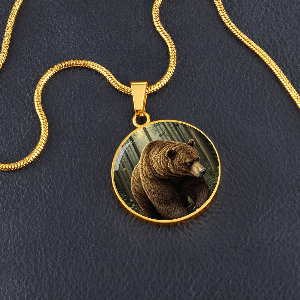 Personalized Brown Bear Pendant Necklace