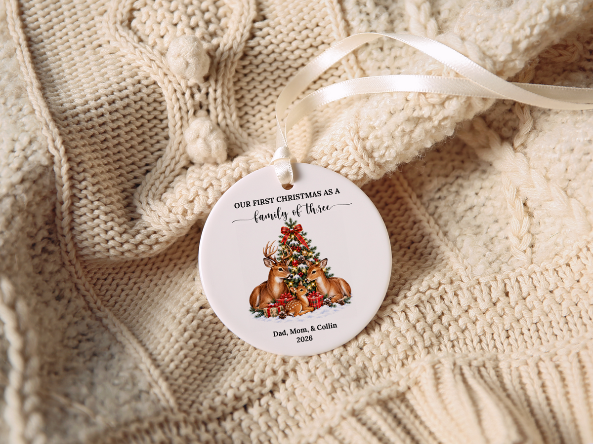 First Christmas As A Family of Three Ornament