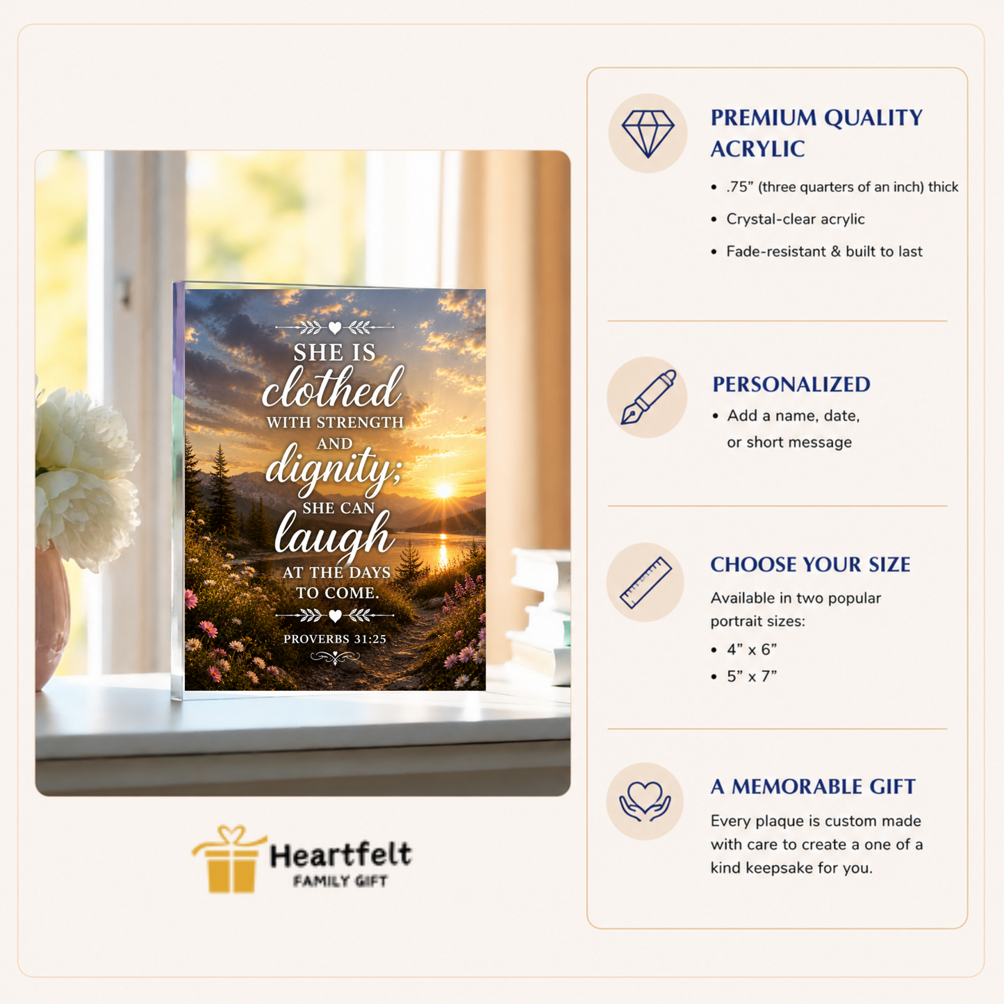 Proverbs 31:25 Plaque