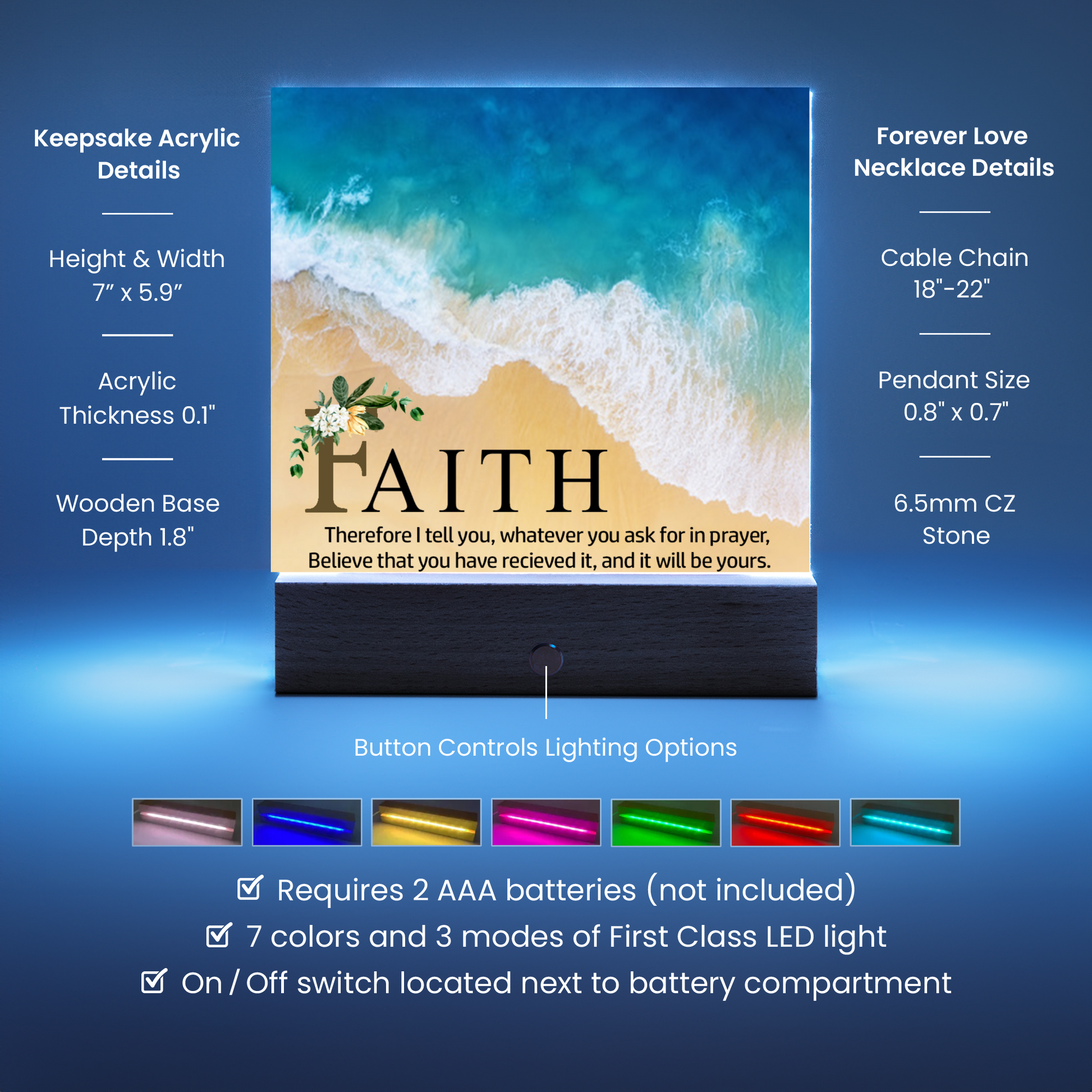 Faith Religious Plaque & Cross Gift Set-[Heartfelt Family Gift]