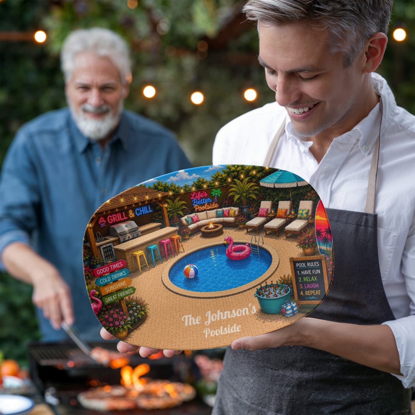 Personalized Backyard Pool & Patio Serving Tray