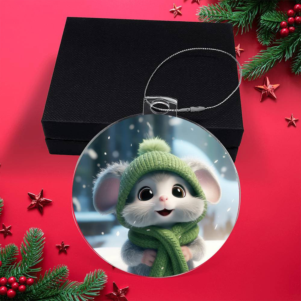 Mouse Acrylic Christmas Ornament-[Heartfelt Family Gift]