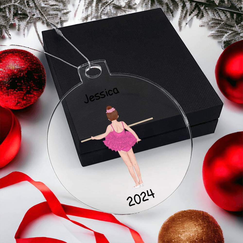 Personalized Ballerina Acrylic Christmas Ornament-[Heartfelt Family Gift]