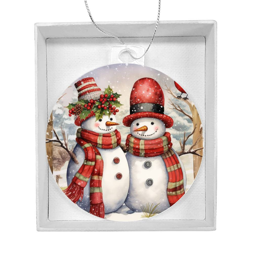 Snowman Acrylic Christmas Ornament-[Heartfelt Family Gift]
