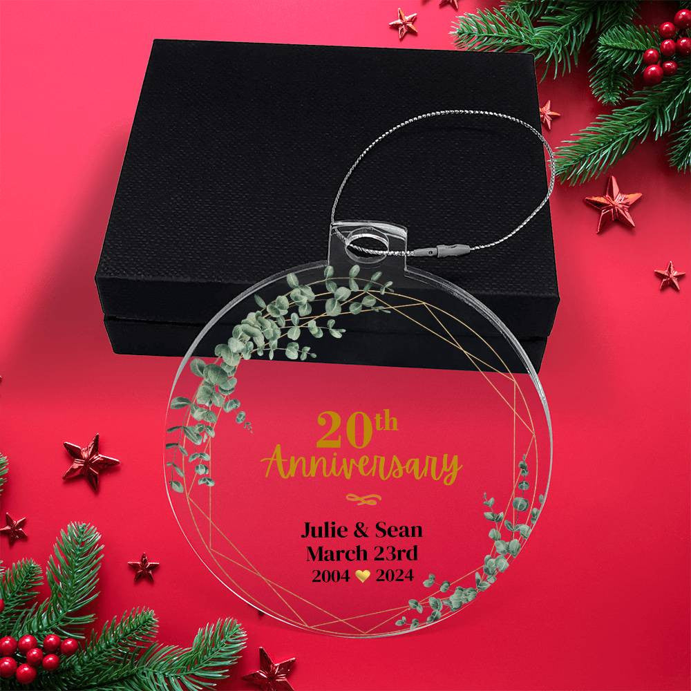 20th Wedding Anniversary Ornament