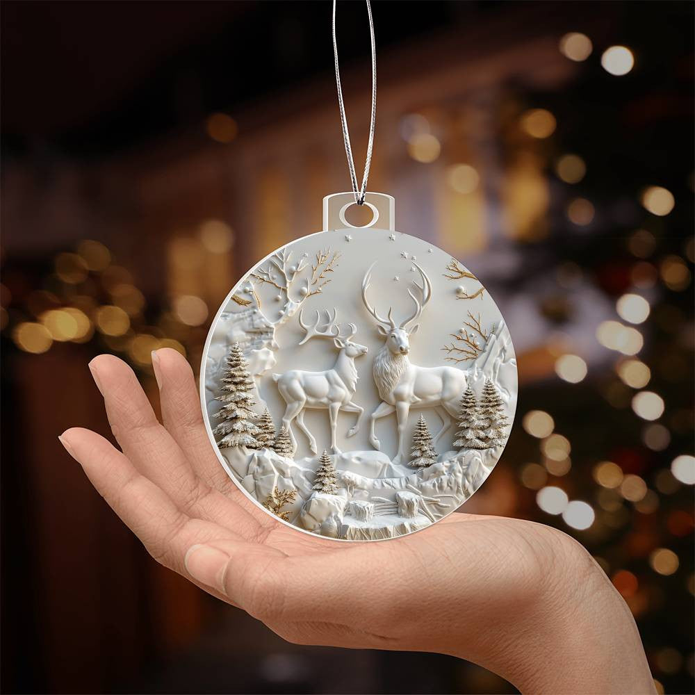 Deer Acrylic Christmas Ornament-[Heartfelt Family Gift]