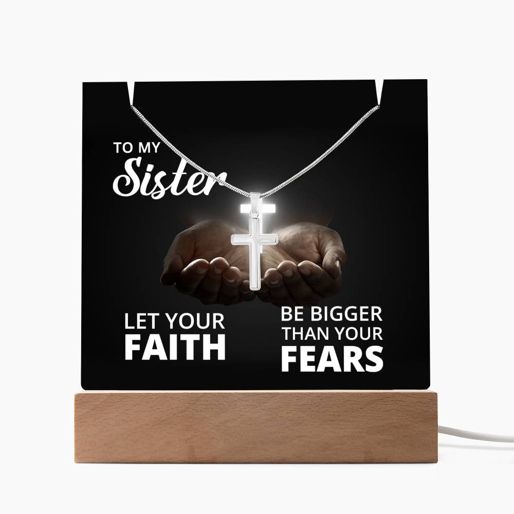 Sister Faith Religious Plaque & Cross Gift Set-[Heartfelt Family Gift]