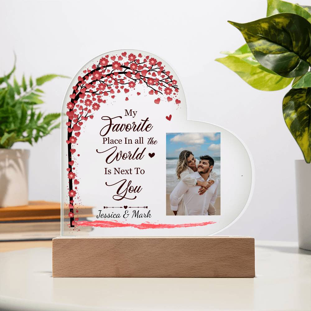 Couple Personalized Plaque Photo Gift for Anniversary Valentines or Birthday.-[Heartfelt Family Gift]