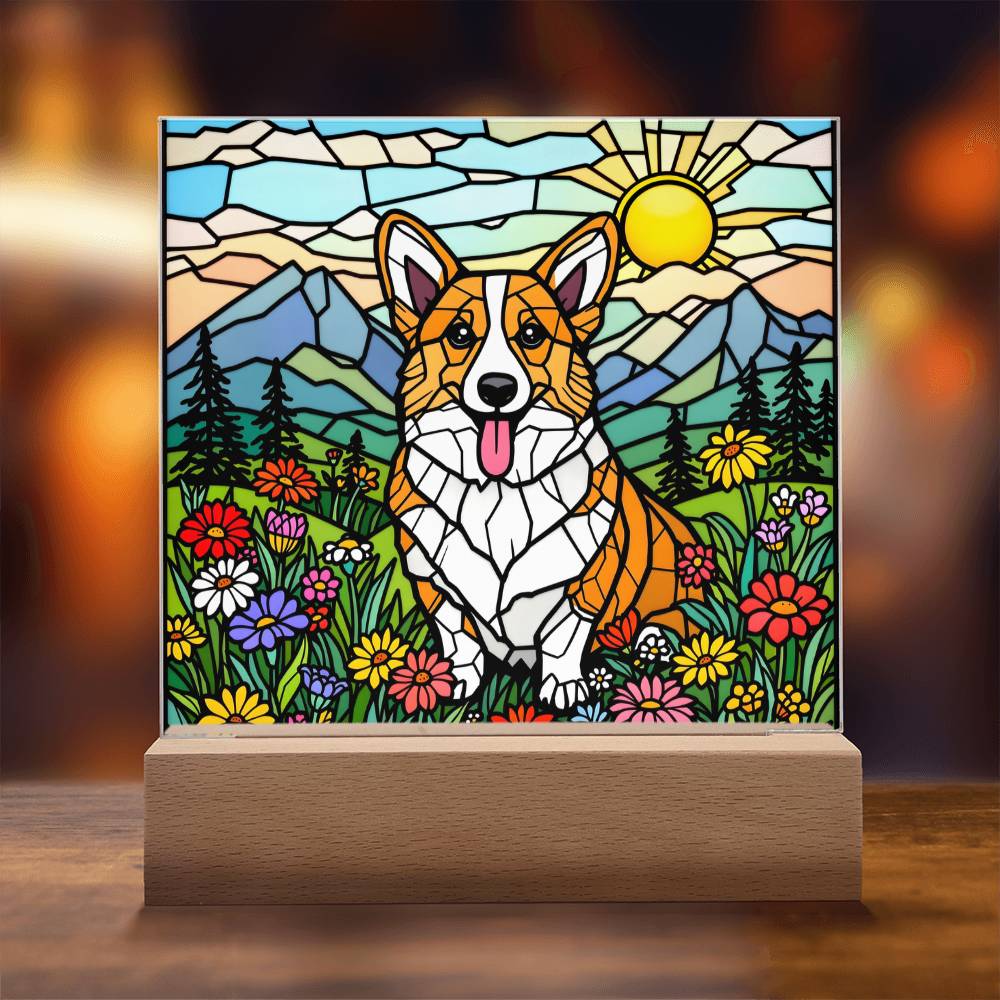 Corgi Dog Lighted Plaque