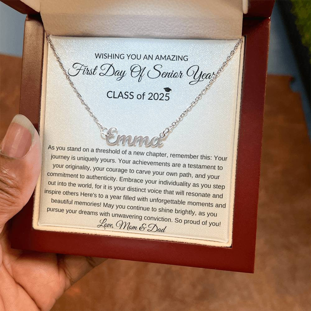 First Day of Senior Year Class of 2025 Gift Necklace-[Heartfelt Family Gift]