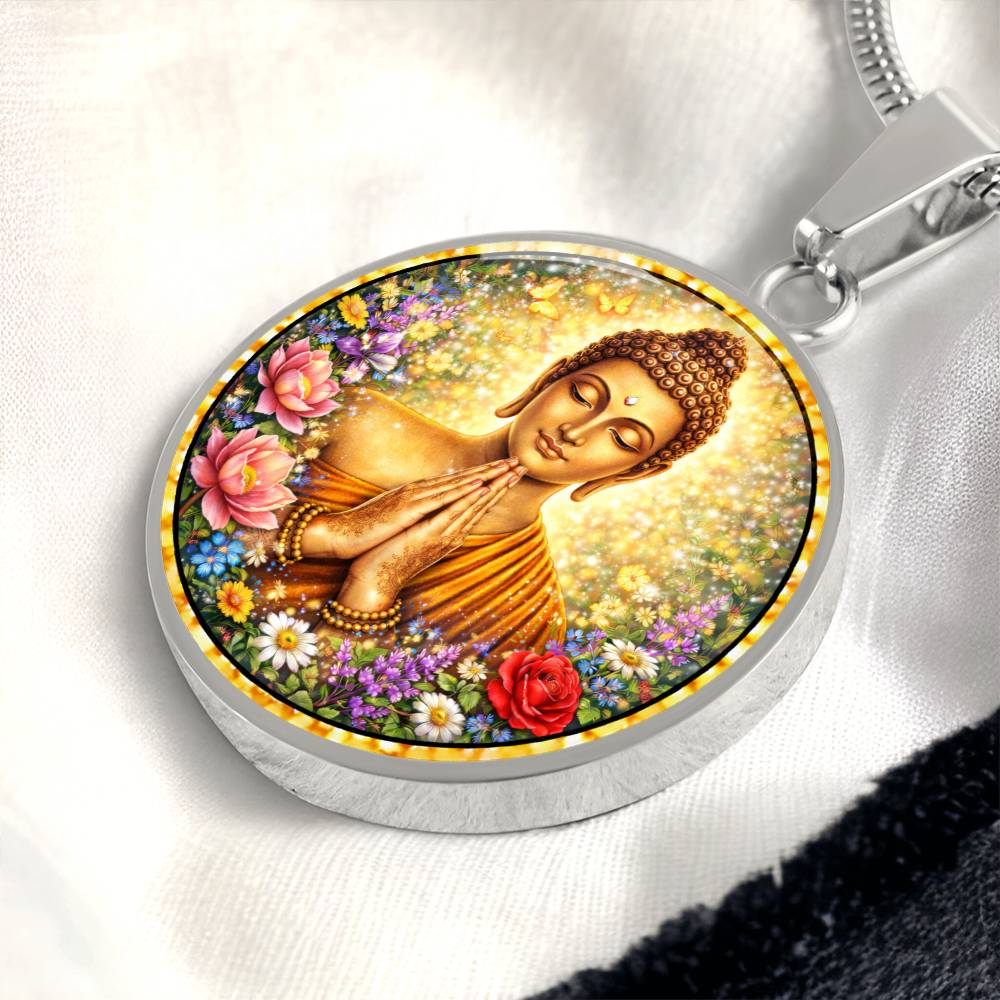 Buddha Engraved Necklace Bracelet or Keychain