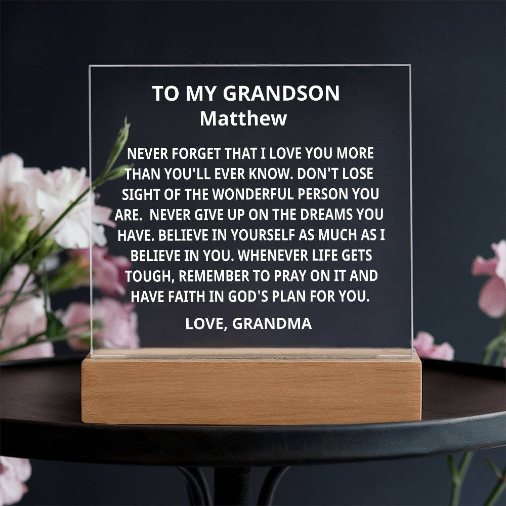 Personalized Christian Grandson Gift