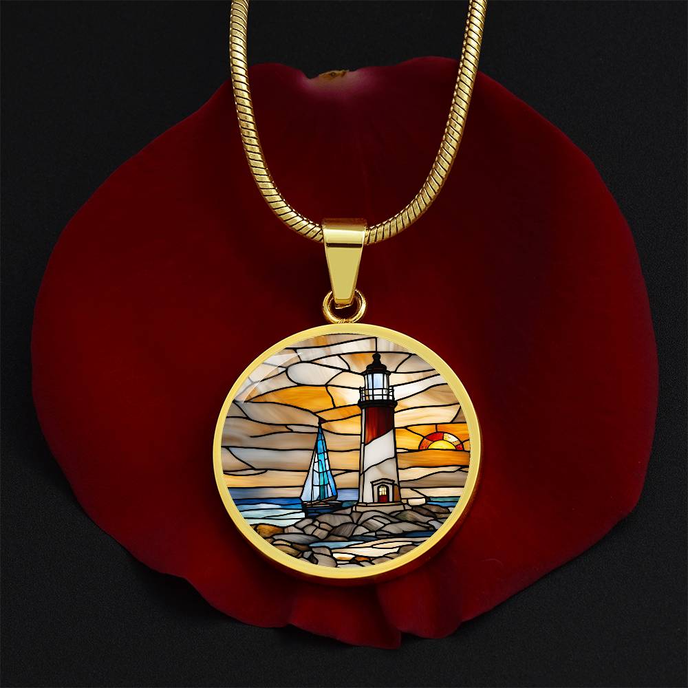 Personalized Lighthouse Pendant Necklace