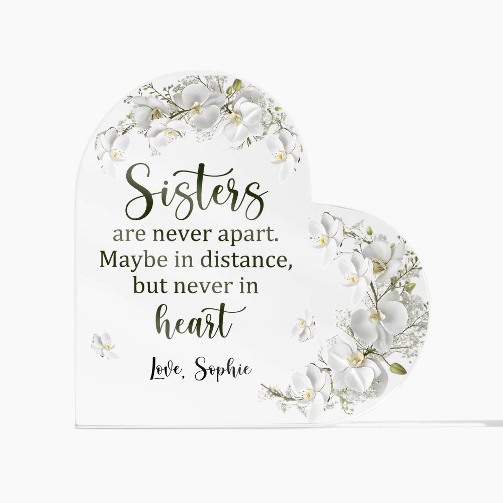 Sisters Acrylic Heart Plaque