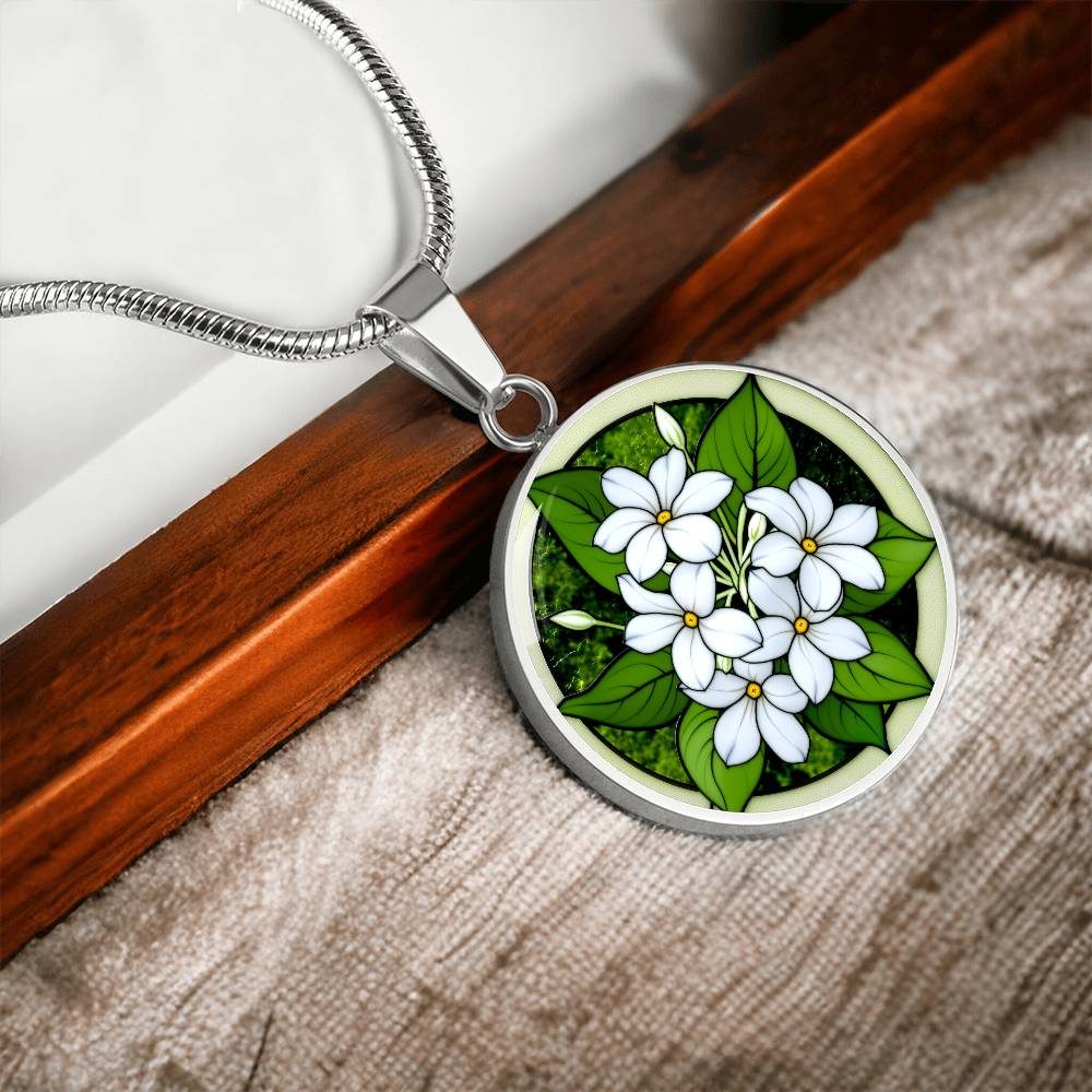 Lily of The Valley Floral Necklace with Engraving