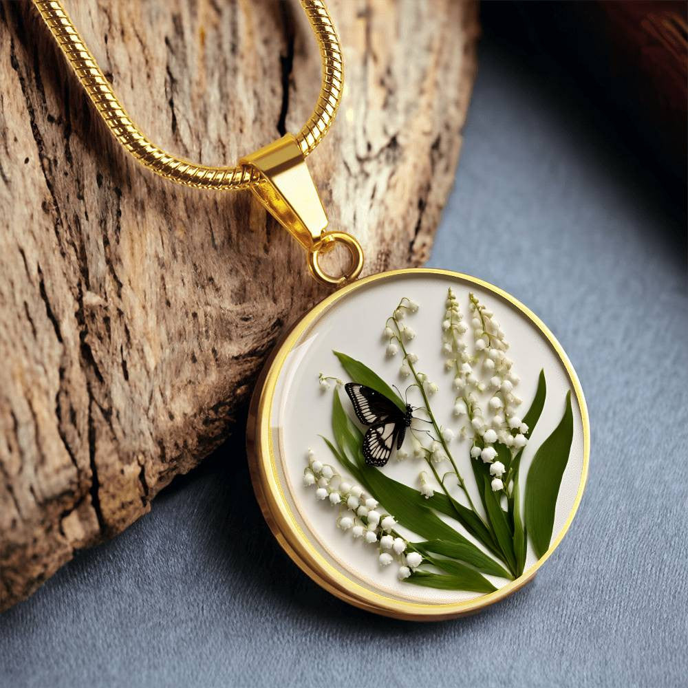 May Birth Flower Necklace Lily of the Valley-[Heartfelt Family Gift]
