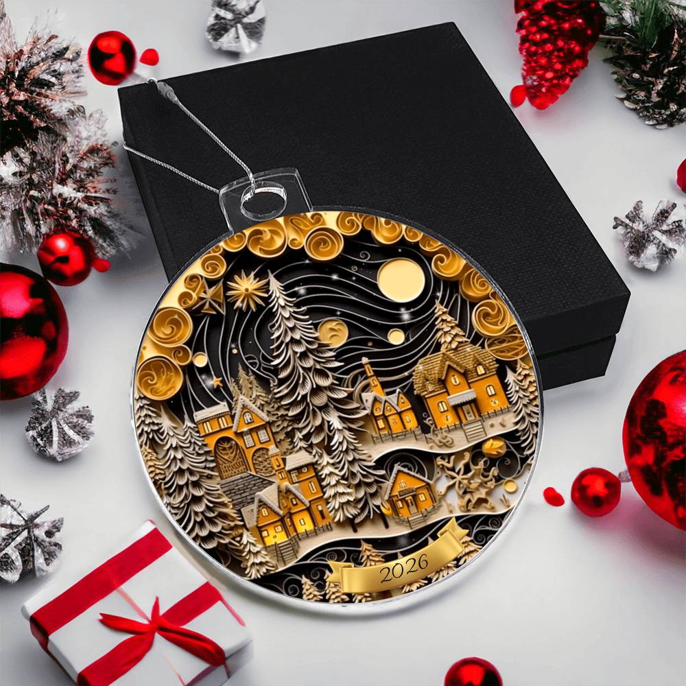 Christmas Village Acrylic Ornament
